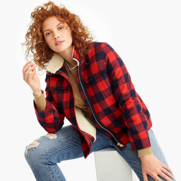 J Crew Buffalo Check Workwear Jacket 